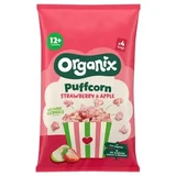Органічна закуска «Puffcorn» з полуницею та яблуками, від 12 місяців, 4 × 10 г, Organix