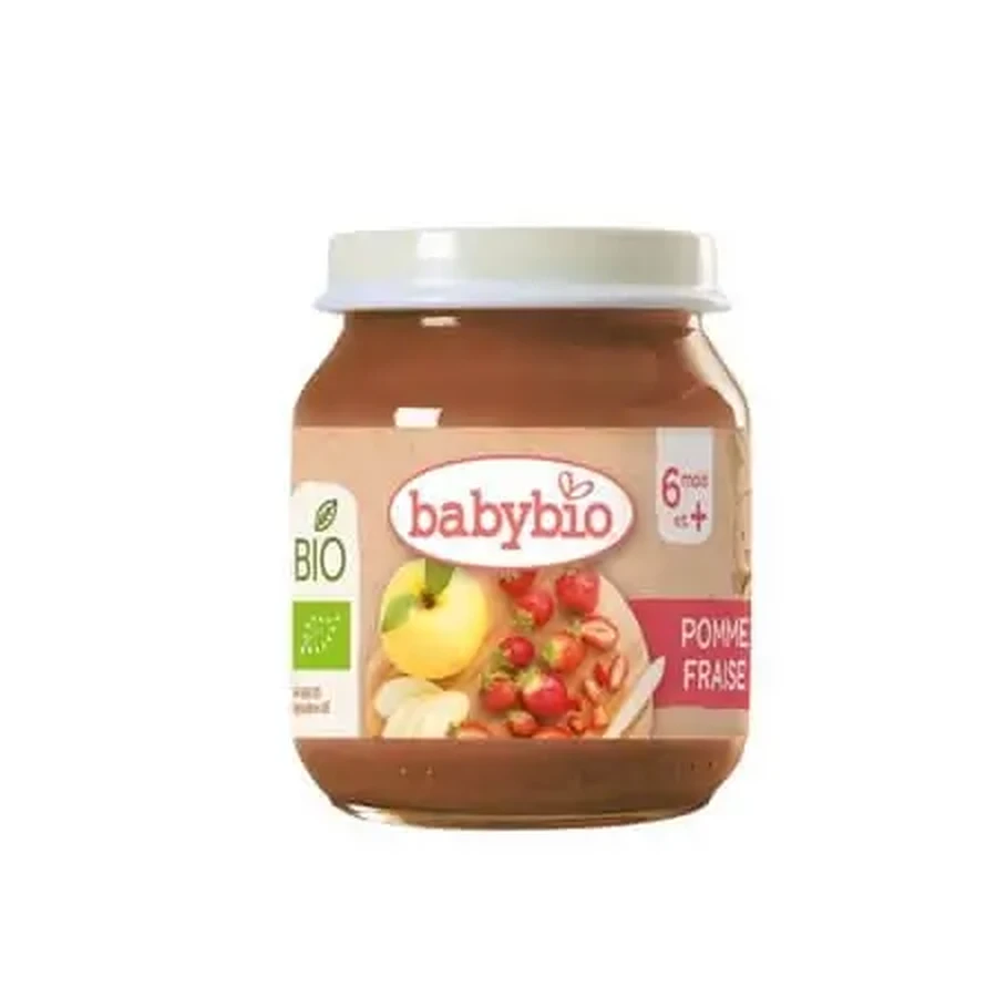 Органическое пюре с яблоками, клубникой и черникой, от 4 месяцев, 130 г, BabyBio: цены и характеристики
