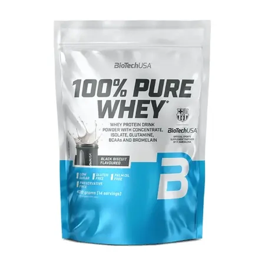 Протеиновый коктейль 100% Pure Whey, Black Biscuit, 400 г, BioTechUSA: цены и характеристики