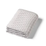 Детское вязаное одеяло из хлопка, 75 x 100 см, серое, от 0 месяцев, Babyono