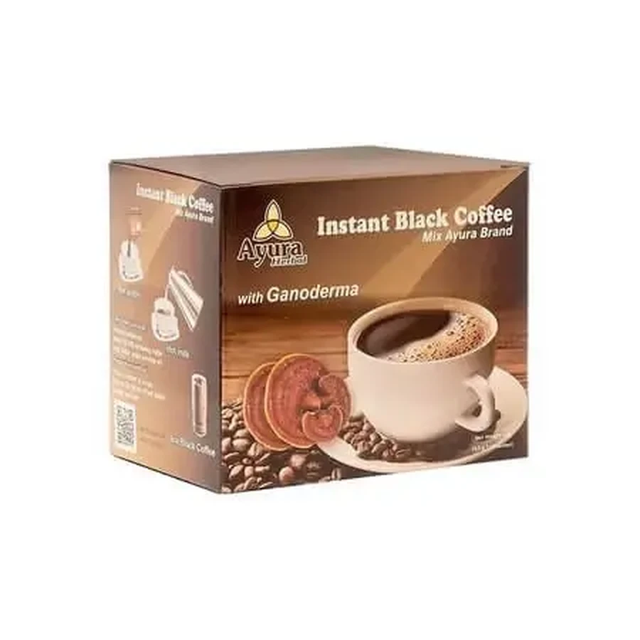 Чорна кава з ганодермою Instant Coffee Mix, 10 пакетиків по 4,5 г, Ayura Herbal: ціни та характеристики