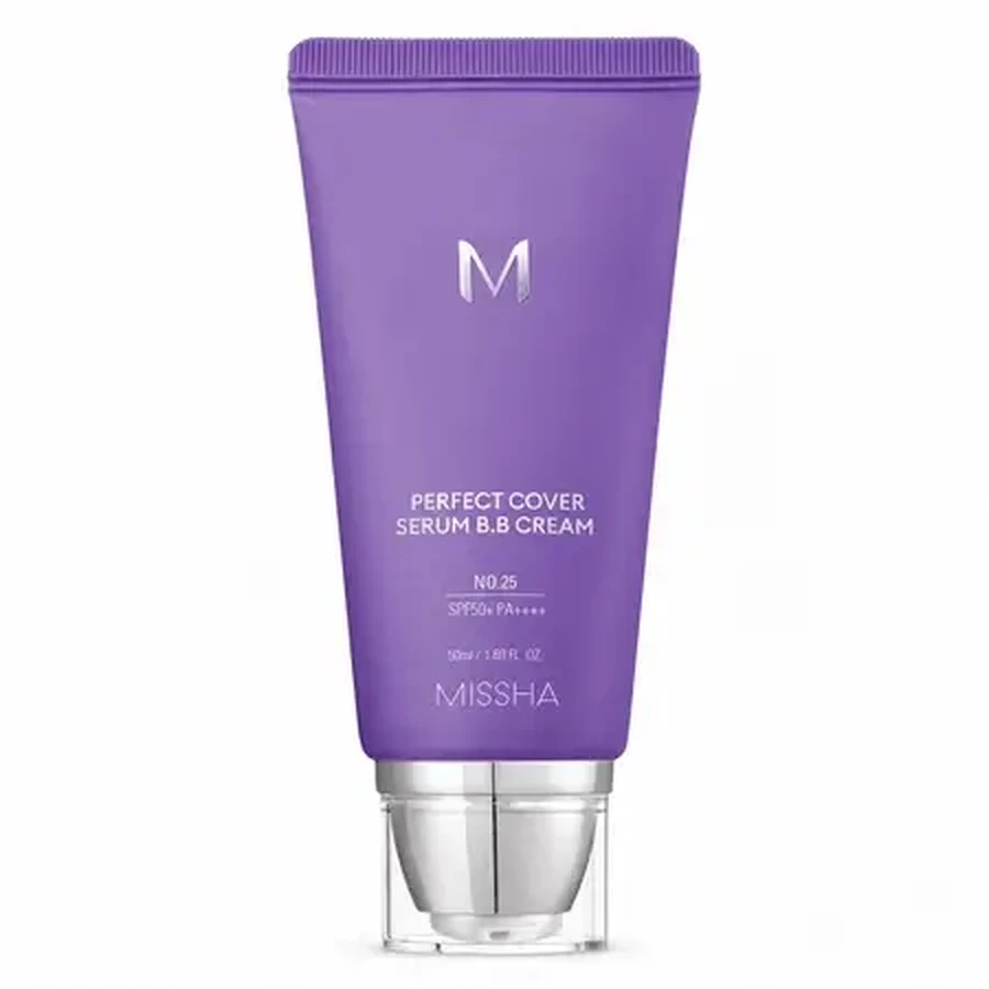 BB-сироватка-основа під макіяж із SPF 50+ Perfect Cover, відтінок 25, теплий беж, 50 мл, Missha: ціни та характеристики