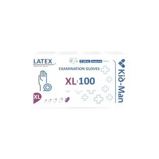 Латексные перчатки, размер XL, белые, 100 штук, Kid-Man
