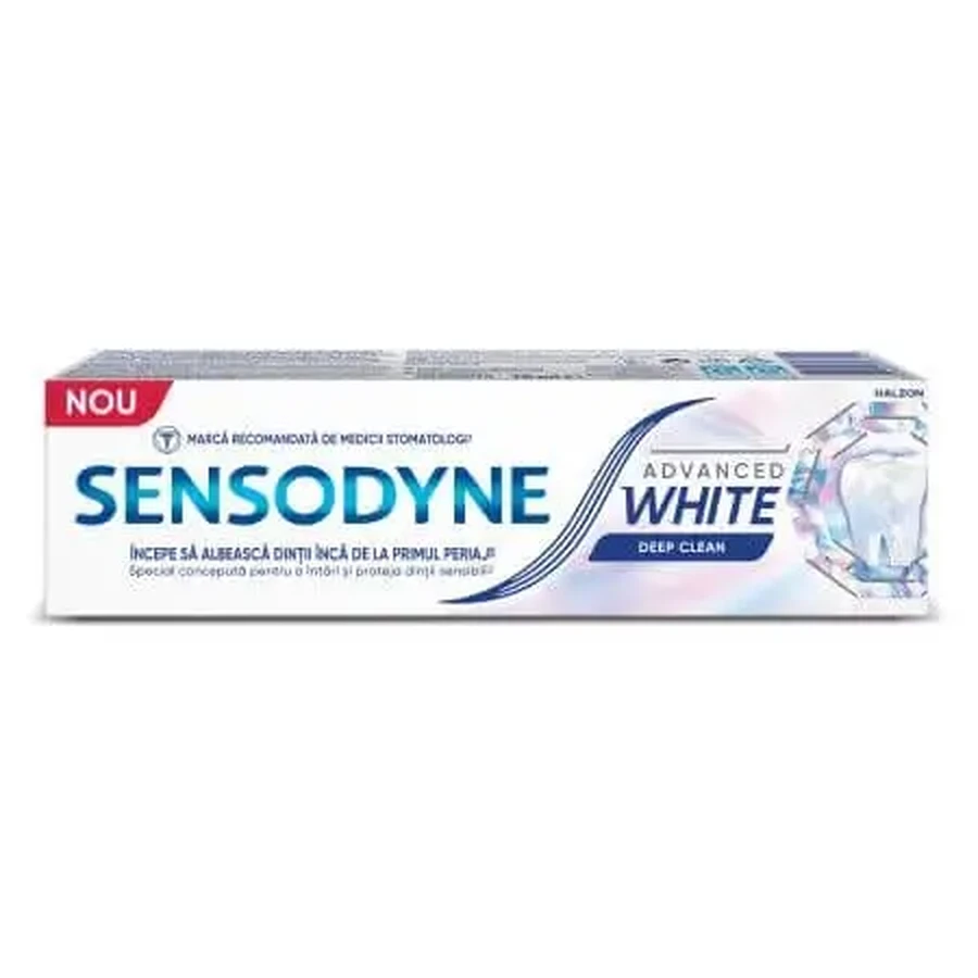 Зубна паста для відбілювання Advance White Deep Clean, 75 мл, Sensodyne: ціни та характеристики
