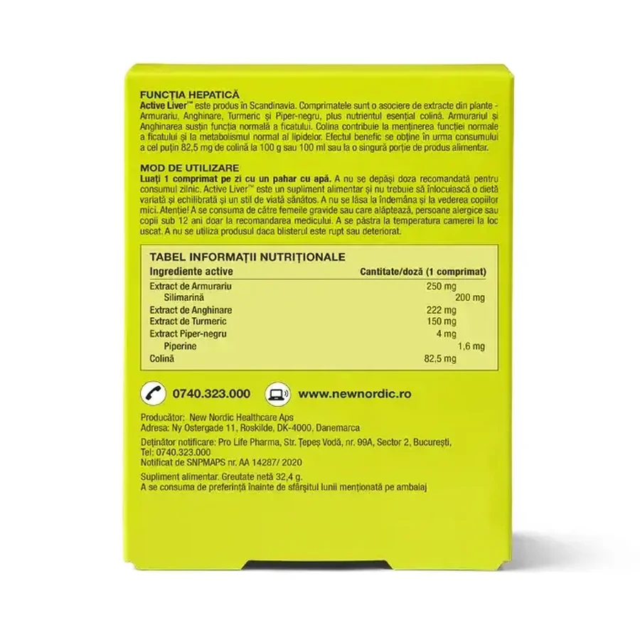 Active Liver 2x30 таблеток, New Nordic: цены и характеристики