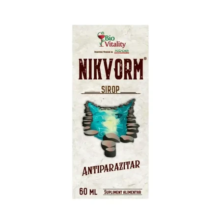 Сироп для виведення кишкових паразитів Nikvorm Bio Vitality, 3×60 мл, Hisimo: ціни та характеристики