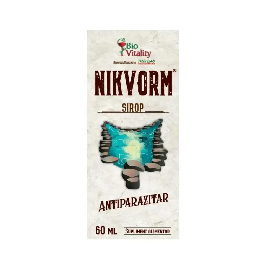 Сироп для виведення кишкових паразитів Nikvorm Bio Vitality, 3×60 мл, Hisimo: ціни та характеристики