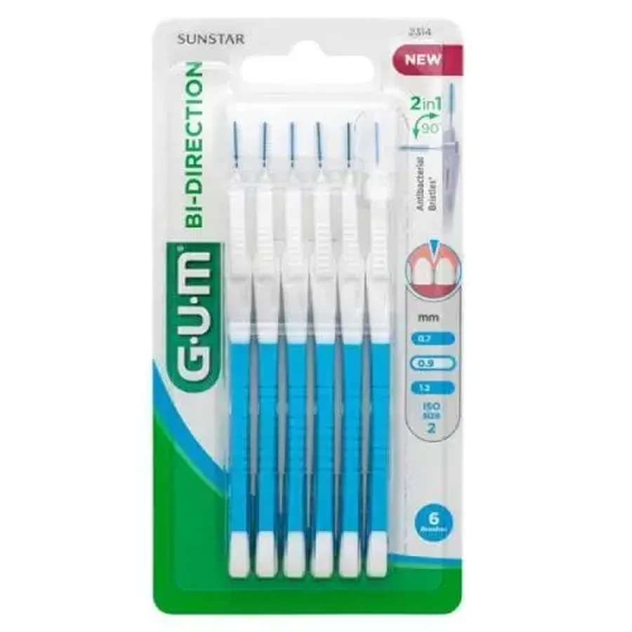 Межзубные щетки GUM Bi-Direction с ручкой, 0,9 мм, 6 шт.: цены и характеристики