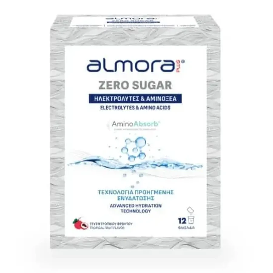 ALMORA Zero Sugar Amino Absorb — электролиты с аминокислотами для углубленного увлажнения без сахара, 12 пакетиков: цены и характеристики