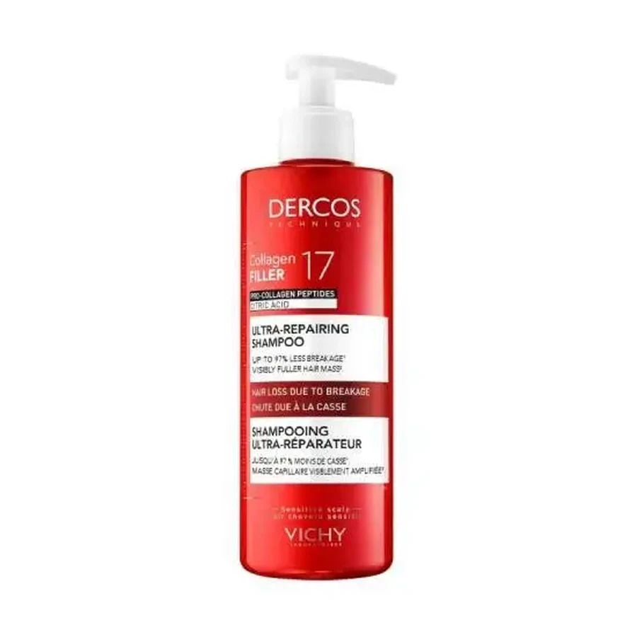 VICHY Dercos Collagen Filler 17 Ультрарегенеруючий шампунь проти ламкості волосся, 400 мл: ціни та характеристики