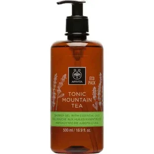 APIVITA  Eco Pack Tonic Mountain Tea Гель для душа с эфирными маслами, с зелёным чаем и эфирными маслами, 500 мл