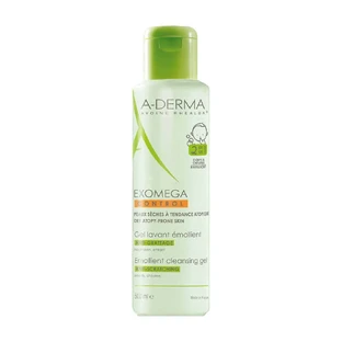A-DERMA Exomega Control — пом’якшувальний очищувальний гель 2 в 1 проти свербіння, для волосся та тіла, 500 мл