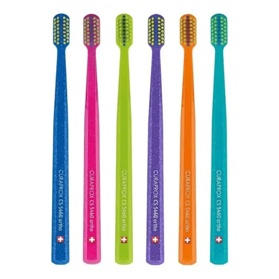 Curaprox | CS 5460 Ortho Ultra Soft | Зубна щітка для ортодонтичних апаратів із синьо-зеленими блискітками | 1 шт.: ціни та характеристики