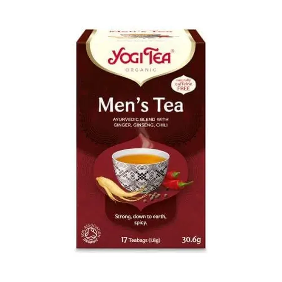 YOGI TEA Men's Tea — органический энергетический чай для мужчин, 17 пакетиков по 30,6 г: цены и характеристики