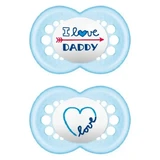 Mam | I Love Daddy 170S | Силиконовый сосок для детей старше 6 месяцев | Светло-голубой | 2 шт.