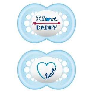 Mam | I Love Daddy 170S | Силиконовый сосок для детей старше 6 месяцев | Светло-голубой | 2 шт.