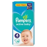 Pampers | Active Baby Maxi Pack | Размер 4 (9–14 кг) | 58 шт.