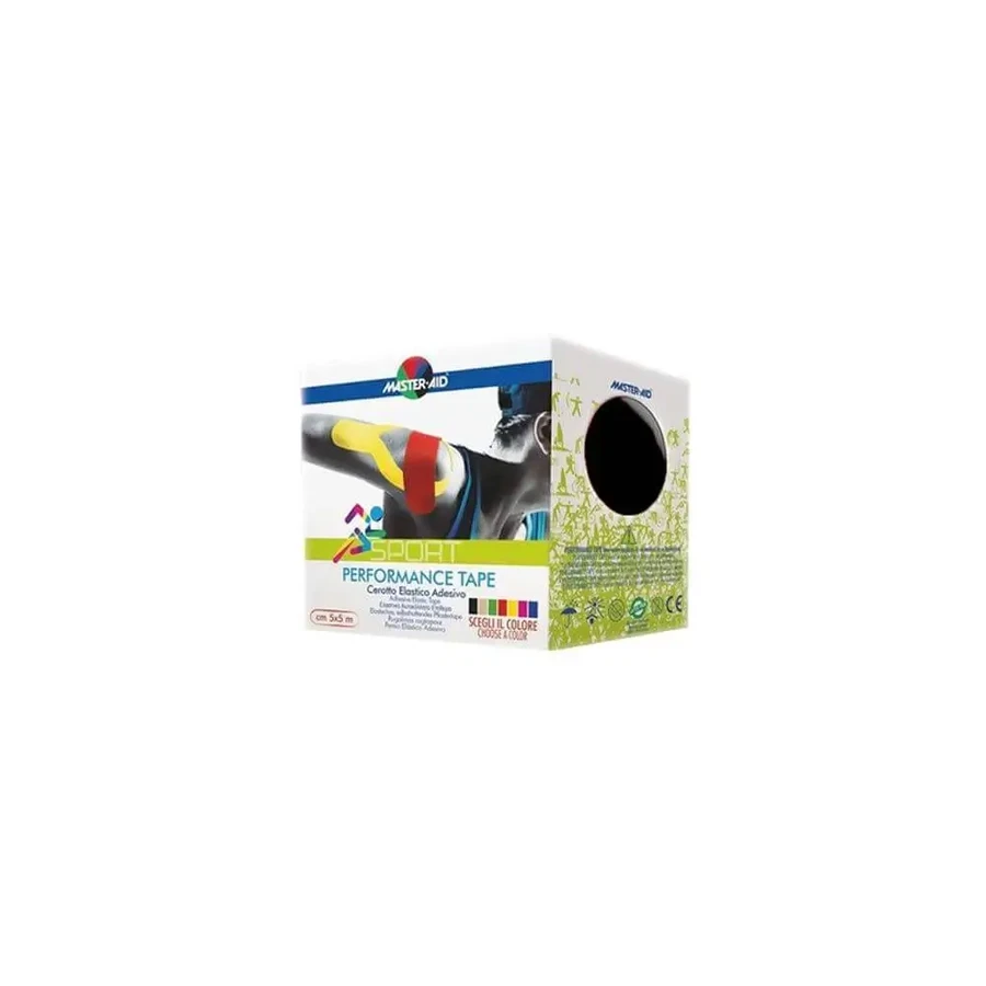 Master Aid | Стрічка Kinesio Sport Performance | Чорна еластична самоклейка стрічка 5x5 см: ціни та характеристики