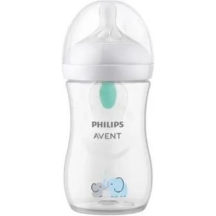 Avent | Natural Response Пластикова пляшка для годування, 3–6 місяців, потік 3, з системою вентиляції Airfree | 260 мл