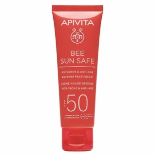 Apivita | Bee Sun Safe Сонцезахисний крем для обличчя проти пігментних плям і зморшок SPF50 | 50 мл
