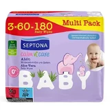 Septona | Calm n' Care Aloe Vera Влажные салфетки для младенцев с алоэ вера | 3 x 60 шт.