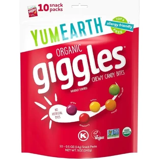 YumEarth | Organic Giggles Chewy Candy Bites | М'які органічні цукерки з фруктовими смаками | 50 г