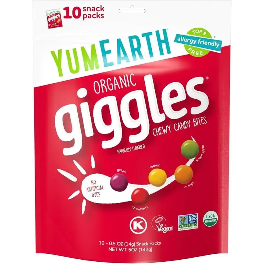 YumEarth | Organic Giggles Chewy Candy Bites | М'які органічні цукерки з фруктовими смаками | 50 г: ціни та характеристики
