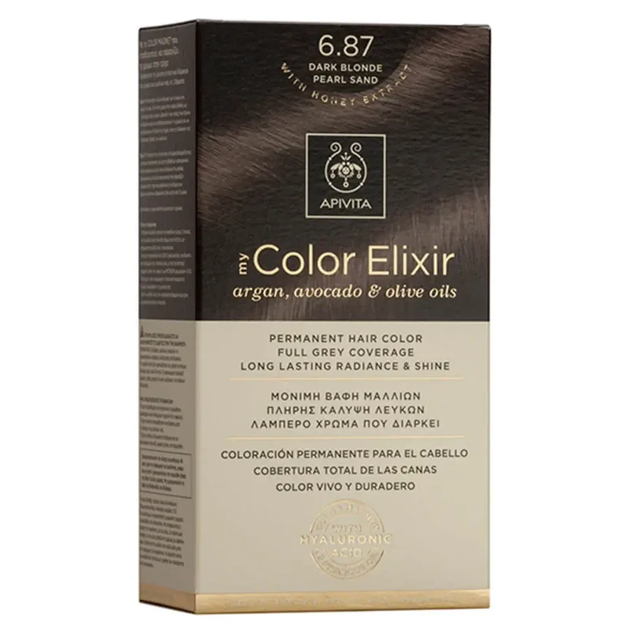 Apivita My Color Elixir Перманентная краска для волос N6,87 Тёмный перламутровый блонд: цены и характеристики