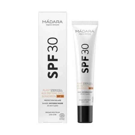 Madara Plant Steam Cell Age-Defying Face Sunscreen, антивозрастной крем для лица с солнцезащитным фильтром SPF30, 40 мл: цены и характеристики