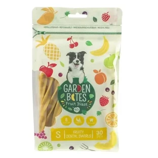 Garden Bites Fruit Blast, Fruity Dental Swirls, вегетарианские лакомства для ухода за зубами собак, размер S, 13 см × 30 шт.
