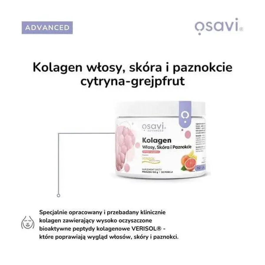 Osavi Коллаген для волос, кожи и ногтей, порошок, со вкусом лимона и грейпфрута, 150 г: цены и характеристики