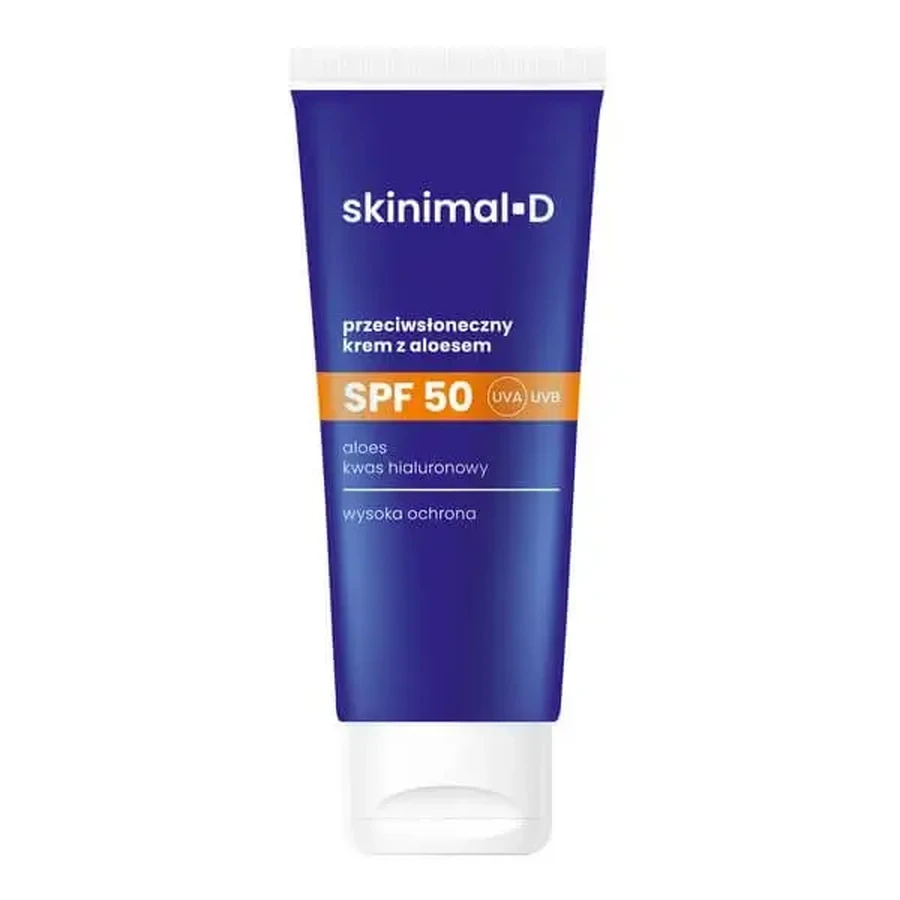 Skinimal D, солнцезащитный крем с алоэ SPF50, 50 мл: цены и характеристики