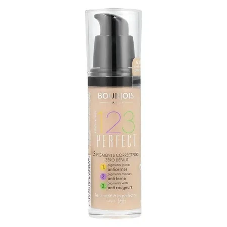 Bourjois 1, 2, 3 Perfect, тональный крем со средней степенью покрытия, 51 Light Vanilla, 30 мл: цены и характеристики