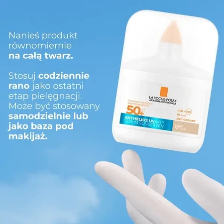 La Roche-Posay Anthelios UV AIR, надзвичайно легка тонуюча захисна сироватка SPF 50+, 50 мл: ціни та характеристики