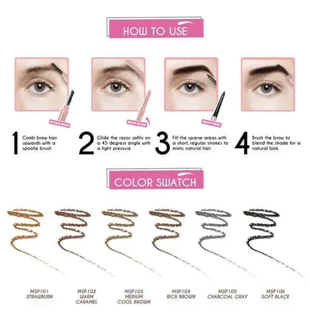 J.Cat Beauty Brow-LA 3-in-1 Mapping &amp; Shaping Brow Pencil, олівець для моделювання брів 3-в-1, 102 Warm Caramel, 0,08 г: ціни та характеристики