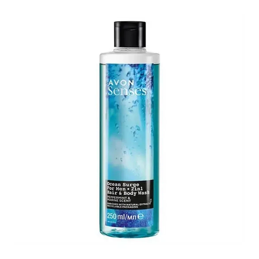 Avon Senses, Ocean Surge, гель для миття тіла та волосся для чоловіків, 500 мл: ціни та характеристики