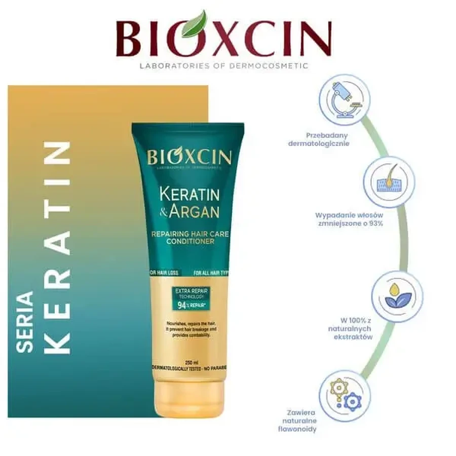 Bioxcin Keratin &amp; Argan, восстанавливающий и регенерирующий кондиционер, 250 мл: цены и характеристики