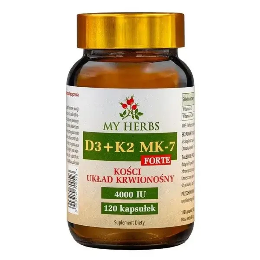 My Herbs D3+K2 MK7 Forte, капсулы, 120 шт.: цены и характеристики