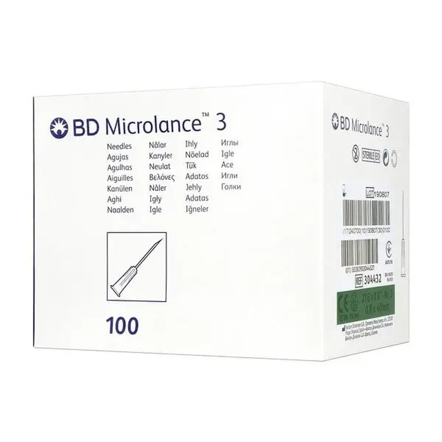 BD Microlance 3, игла, ед. измерения, (0,8 × 40 мм), 100 шт.: цены и характеристики