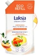 Luksja Creamy & Soft, тонизирующее жидкое мыло, «Персик и белый чай», заправка, 400 мл