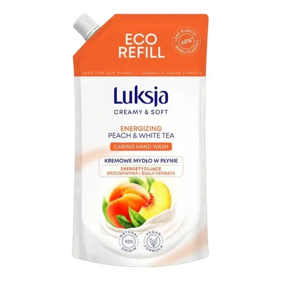 Luksja Creamy &amp; Soft, тонизирующее жидкое мыло, «Персик и белый чай», заправка, 400 мл: цены и характеристики