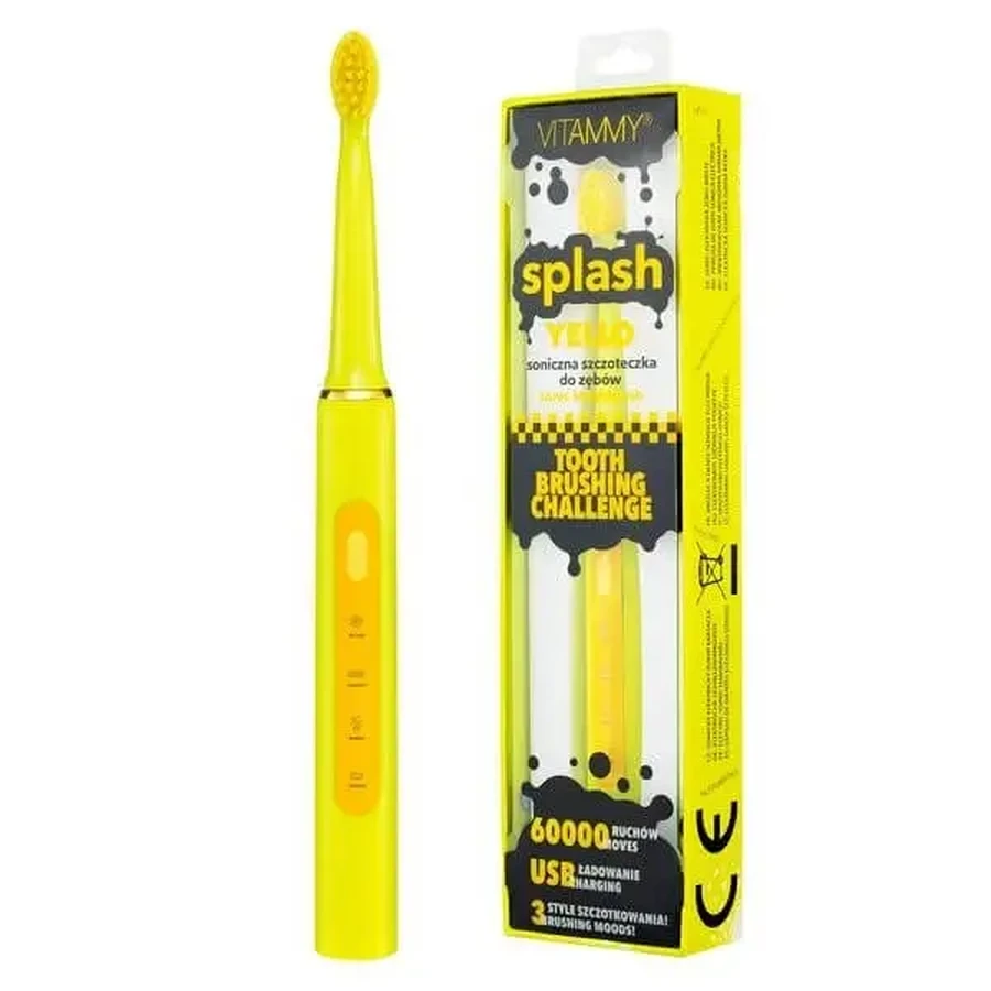 VITAMMY splash yello Звукова зубна щітка, від 8 років, жовта: ціни та характеристики