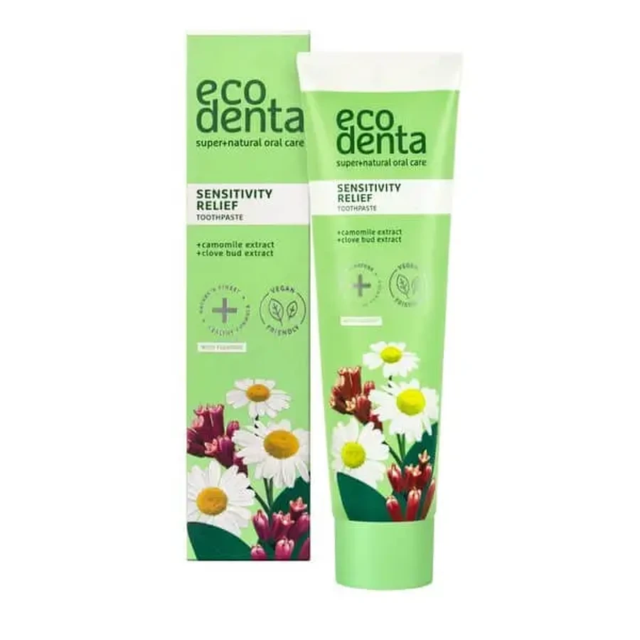 Ecodenta, зубна паста для чутливих зубів з екстрактом ромашки та гвоздики, 100 мл: ціни та характеристики