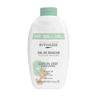 Byphasse Plaisir Nature, гель для душа, лайм и имбирь, 600 мл