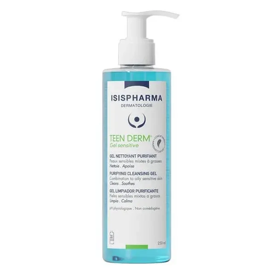 ISISPHARMA TEEN DERM GEL SENSITIVE, очищающий гель для умывания лица, 250 мл: цены и характеристики