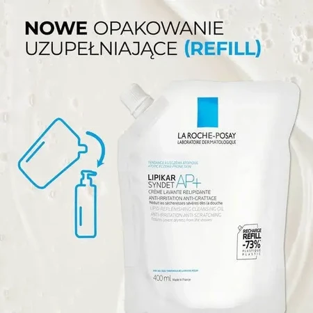La Roche-Posay Lipikar Syndet AP+, очищувальний крем, що відновлює рівень ліпідів, проти подразнень шкіри, заправка, 400 мл: ціни та характеристики