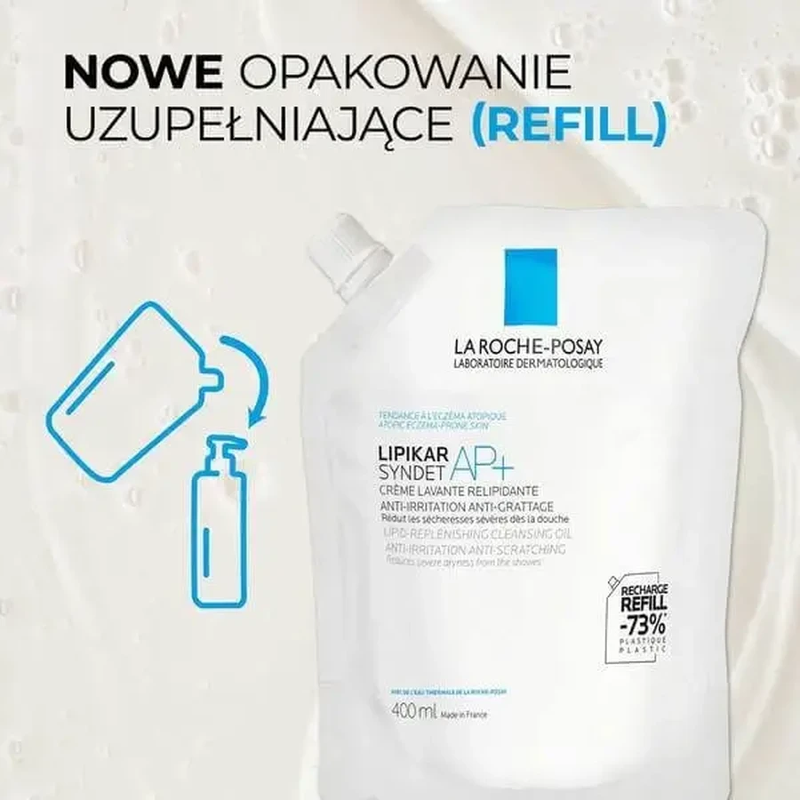 La Roche-Posay Lipikar Syndet AP+, очищувальний крем, що відновлює рівень ліпідів, проти подразнень шкіри, заправка, 400 мл: ціни та характеристики