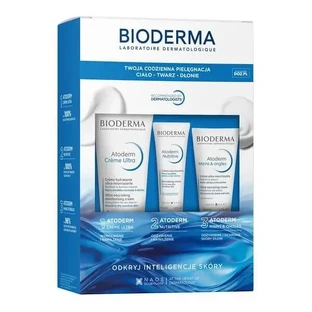 Набор Bioderma Atoderm: ультрапитательный увлажняющий крем, 200 мл + питательный крем для сухой, очень сухой и ослабленной кожи, 40 мл + крем для рук и ногтей