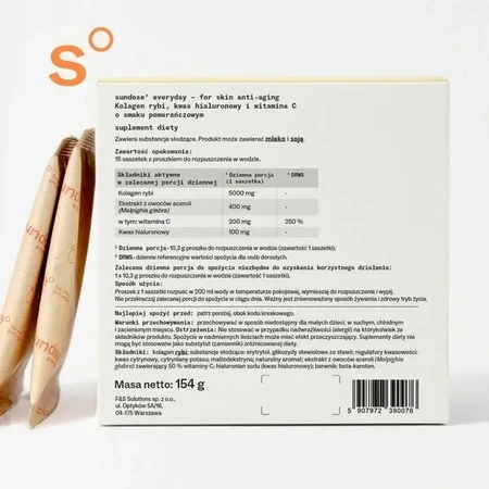 Sundose Everyday For Skin Anti-Aging, пакетики с порошком, апельсиновый вкус, 15 шт.: цены и характеристики
