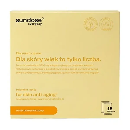 Sundose Everyday For Skin Anti-Aging, пакетики с порошком, апельсиновый вкус, 15 шт.: цены и характеристики